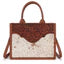 Hair On Cowhide Floral Tooled Concealed Carry Tote/Crossbody